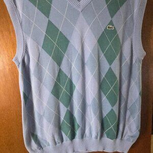 Lacoste sweater vest, green and blue.